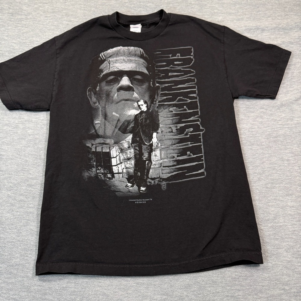 Universal Studios Monsters Shirt Men Large Black Frankenstein Movie Graphic 2004
